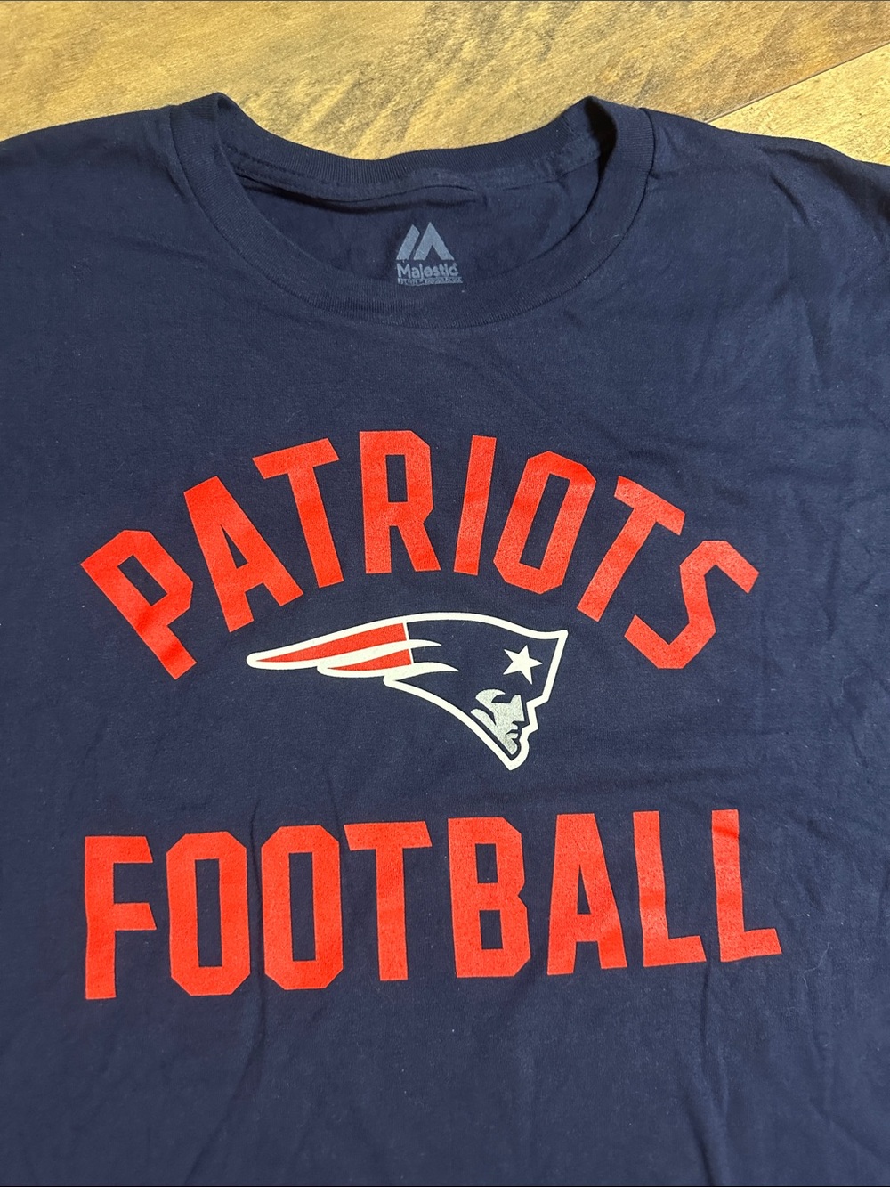 MAJESTIC New England Patriots Navy Short Sleeve Football Tee, Size XXL, EUC